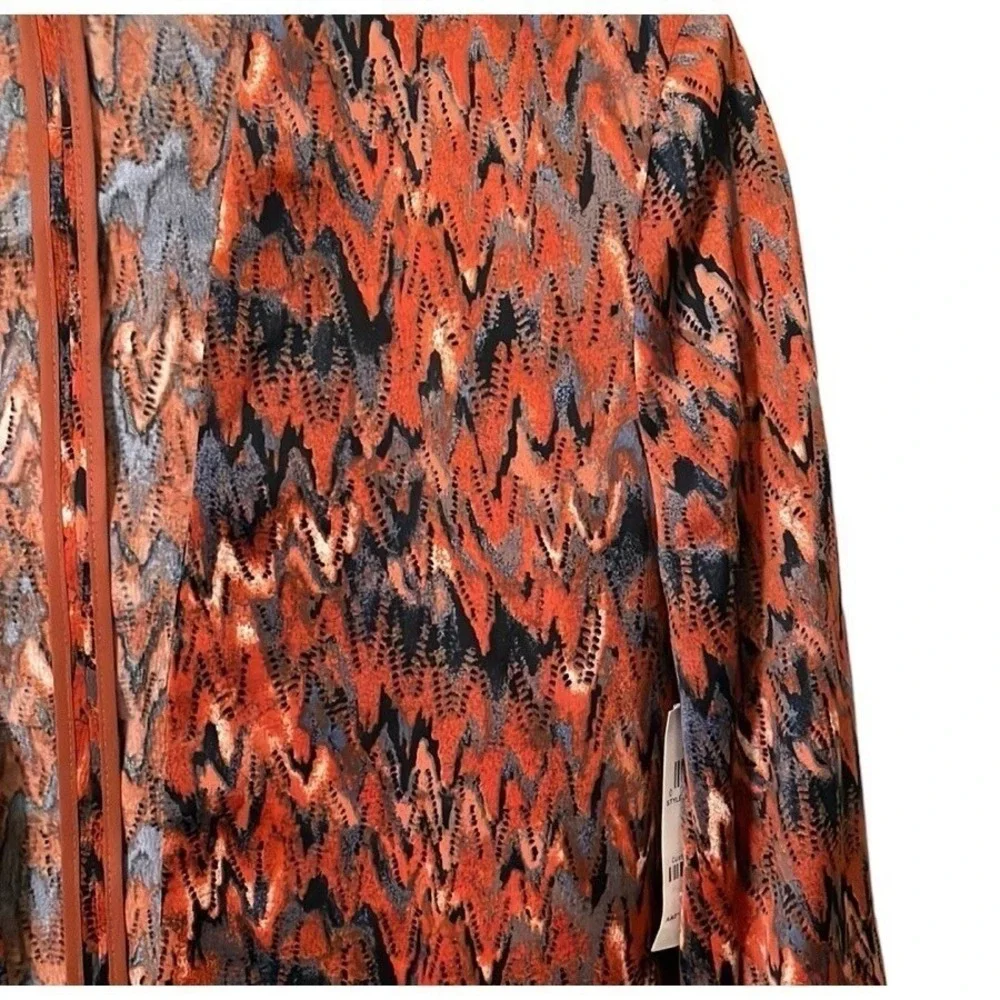 BAR‎ III Women's Ikat Print Multicolor Scrunch Sleeve Blazer Size XS